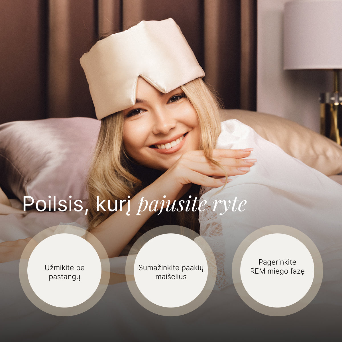 Zīda miega komplekts (Standarta 51 x 66 cm)