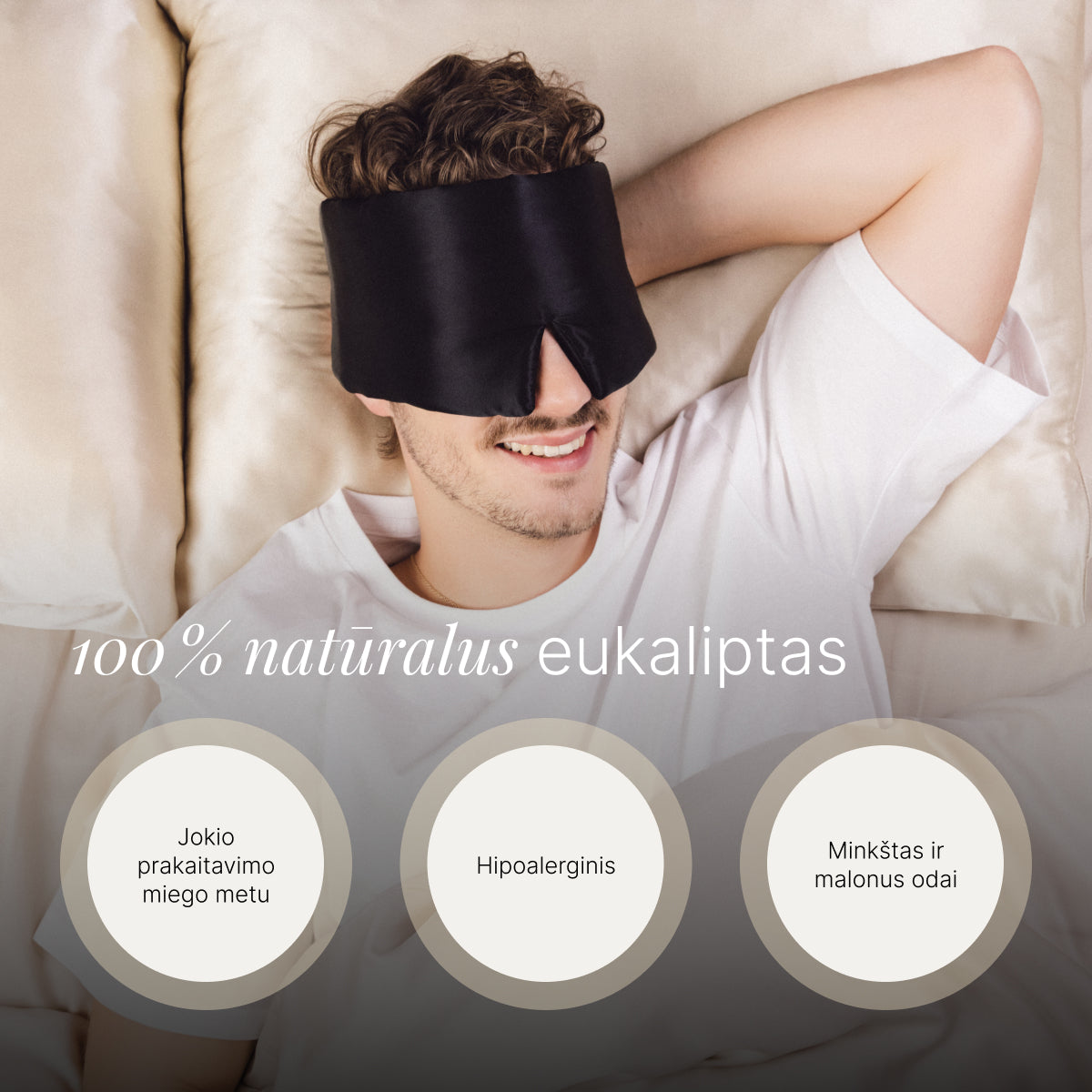 Eikalipta gultas veļas komplekts - Šampanieša