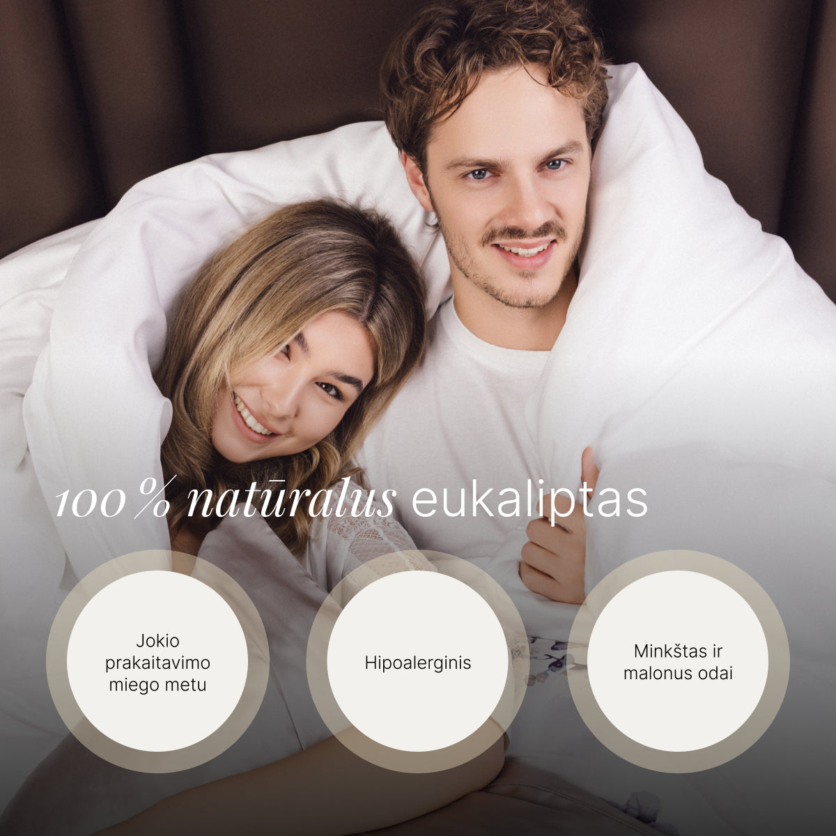 Eikalipta gultas veļas komplekts - Balta