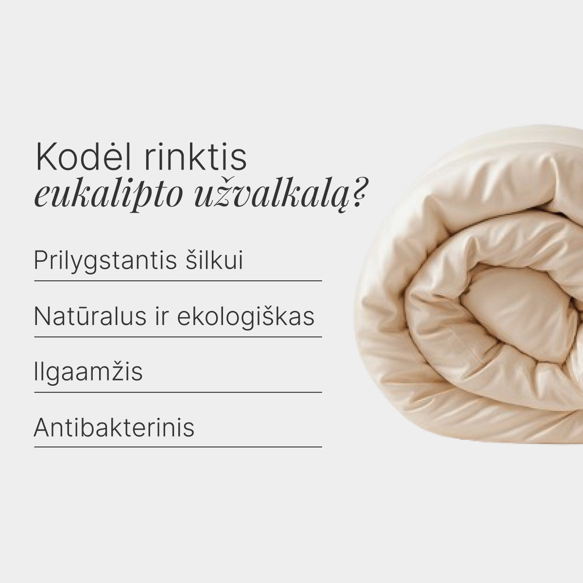 Eikalipta gultas veļas komplekts - Šampanieša