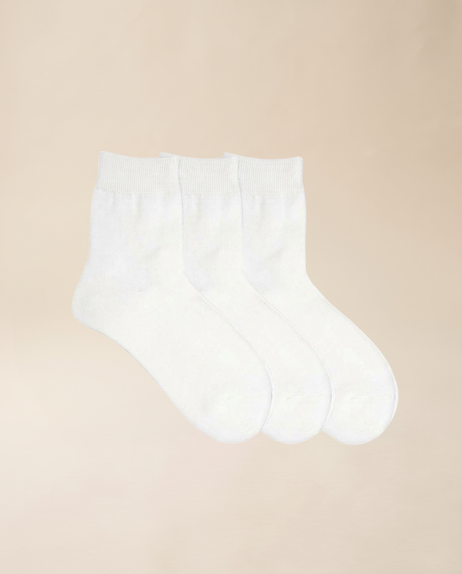 Deerforest zīda un merino vilnas zeķes (3 gab. komplekts) – Balta