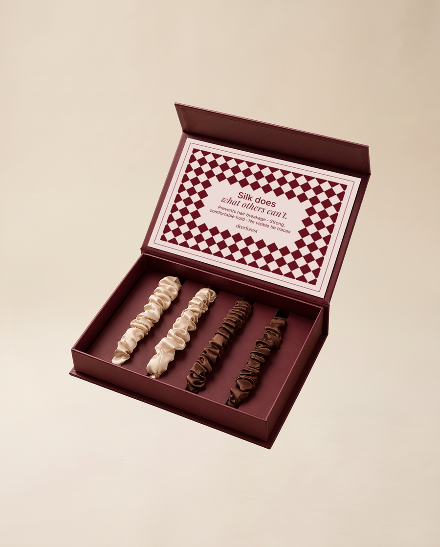 Mini zīda matu gumijas (4 gab.) – Mini naturel