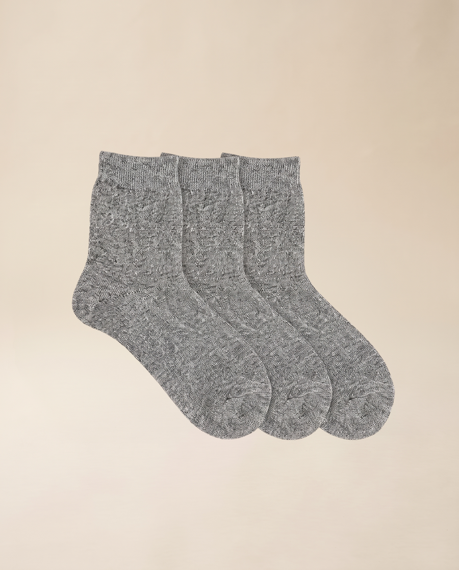 Deerforest zīda un merino vilnas zeķes (3 gab. komplekts) – Pelēka